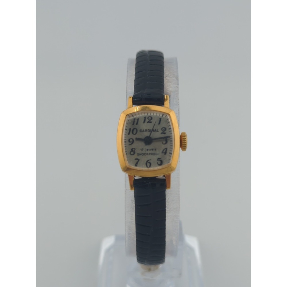 Cardinal 17mm Mechanical‎ Manual Wind Watch 17 Jewels Women's Gold Plate AU10